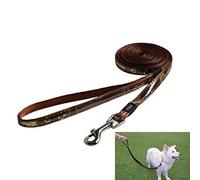 Rogz® PUPZ ZING Dog Leads Strong Heavy Duty Nylon Choice Long Sizes Colours Cord Rope Pet Animal Training Retractable Lead for Large Medium Small Dogs (Medium, Chocolate)