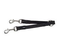 Rogz Utility Medium 5/8" Snake Reflective 9" Long Split Dog Leash, Black