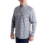 Rohan Men's Dover Long Sleeve Shirt, Mens Anti Odour Check Shirt with UPF 40+ UV Sun Protection - Slate Grey/White Check, Large