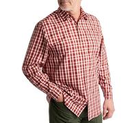 Rohan Men's Portreath Long Sleeve Check Shirt, Mens Relaxed Fit Anti Odour Shirt with UPF 40+ Sun UV Protection - Coast Red/Dark Olive Check, Medium