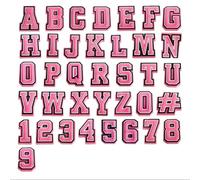 Rohans Alphabet Letter and Numbers A - Z 0-9 Shoe Charms Jiblets for Crocs Decoration Clogs Grey Black Pink Gold Silver (LETTER V, Pink/Black)