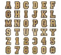 Rohans Alphabet Letter and Numbers A - Z 0-9 Shoe Charms Jiblets for Crocs Decoration Clogs Grey Black Pink Gold Silver (LETTER F, Gold/Black)