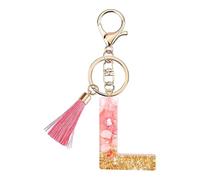 Rohans Pink and Gold Resin Alphabet Initial Letter Keychain, Bag Charm, Key Ring with Lobster Clasp