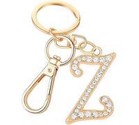Rohans Womens Gold Plated Alloy Car Key Ring with Crystal Rhinestone Alphabet Initial Letter Keychain (Z)