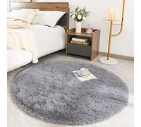 Rohatim Deep-Pile Rug Living Room Super Soft Shaggy Rug Fluffy Soft Area Rug Bedroom Rugs Super Soft Fluffy Children's Mat, Grey, 100 x 100 cm