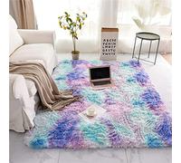 ROHATIM Deep-Pile Rug Living Room Super Soft Shaggy Rug Fluffy Soft Area Rug Bedroom Rugs Super Soft Fluffy Children's Mat Carpet (Blue Purple, 80 x 150 cm)