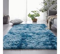 ROHATIM High Pile Rug, Living Room, Super Soft Shaggy Rug, Fluffy, Soft Area Rug, Bedroom Rugs, Super Soft, Fluffy Children's Mat, Carpet (Navy Blue, 80 x 150 cm)