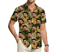 ROHBVMN Custom Shit Shirt Men Women,Add Your Logo Picture Text,Personalised Hawaiian Shirts,Design Your Own Face Photos Picture, Funky Shirts Beach Couple T-Shirts Gifts