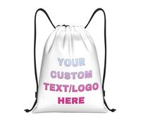 ROHBVMN Personalised Backpack add Your Photos/Logo/Text custom Drawstring Bag for Men and Women, Sports Bag, Swimming Bag, Ideal for Travel and Sports Activities