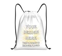 ROHBVMN Personalised Backpack in Bulk add Your Logo, custom Drawstring Bag for Men and Women, Travel Backpack, Swimming Bag, Sports Bag for All Sports and Leisure Activities