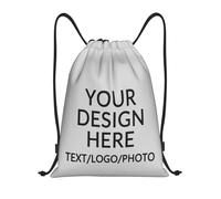 ROHBVMN Personalised Backpack in Bulk ADD Your Logo/Text custom Drawstring Bag for Men and Women, Swimming Bag,Sports Bag,Ideal for Sports and Leisure