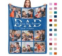 ROHBVMN Personalised Blanket With Photos and Text - Custom Picture Blanket for Adults - Customizable Gift for Girlfriend, Boyfriend, Wife, Husband