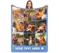 ROHBVMN Personalised Blanket with Photos Text, Custom Blanket customised blanket adults Customized picture Blanket customisable blanket,for Girlfriend Boyfriend Wife Husband Day Gifts Photo Blanket