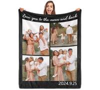 ROHBVMN Personalised Blanket with Photos Text, Custom Blanket customised blanket adults Customized picture Blanket customisable blanket,for Girlfriend Boyfriend Wife Husband Day Gifts Photo Blanket