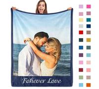 ROHBVMN Personalised Blanket with Photos Text, Custom Blanket customised blanket adults Customized picture Blanket customisable blanket,for Girlfriend Boyfriend Wife Husband Day Gifts Photo Blanket