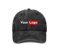 ROHBVMN Personalised Cap Custom Baseball Cap for Men & Women, Design Your Own Trucker Cap with Logo/Photo/Text, Adjustable Mesh Sun Hat for Sports, Running, Golf, Dad Hats Black Cap