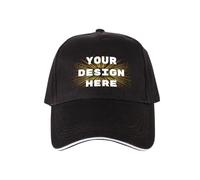 ROHBVMN Personalised Caps Custom Baseball Caps for Men, Adjustable Trucker Cap with Logo/Text/Photo, Mesh Dad Hat, Black Cap, Golf and Running Caps for Men