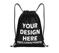 ROHBVMN UHBVN Personalised Backpack Add Your Logo/Text custom Drawstring Bags, Sports bag for Women and Men, Travel Backpack, Perfect for Swimming and Sports