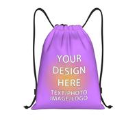 ROHBVMN UHBVN Personalised Backpack, custom Drawstring Bag, Sports Bags for Men and Women, Swimming Bag Waterproof, Cinch-bag Add Your Text/Logo, Perfect for Sports