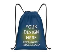 ROHBVMN UHBVN Personalised Backpack, custom Drawstring Bag, Sports Bags for Men and Women, Swimming Bag Waterproof, Cinch-bag Add Your Text/Logo, Perfect for Sports