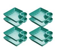 ROHCGHC Dinner Plate, Divided Dinner Plates,The Diet Control Plate, 7.2inch Square for Dessert, Salad, Sushi, Fruits, Veggie, Snacks(8SET Green)