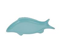 ROHCGHC Dinner Plate, Divided Dinner Plates,The Diet Control Plate, Cutlery Tray Fish Shaped Dish Snack Storage Platter Appetizer(Sky Blue)