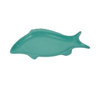 ROHCGHC Dinner Plate, Divided Dinner Plates,The Diet Control Plate, Cutlery Tray Fish Shaped Dish Snack Storage Platter Appetizer(Green)