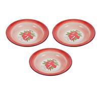 ROHCGHC Dinner Plate, Divided Dinner Plates,The Diet Control Plate, Metal Tray 3Pcs Retro Enamel(16X16X2.5CM)