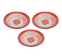 ROHCGHC Dinner Plate, Divided Dinner Plates,The Diet Control Plate, Metal Tray 3Pcs Retro Enamel(18X18X2.5CM)