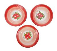 ROHCGHC Dinner Plate, Divided Dinner Plates,The Diet Control Plate, Metal Tray 3Pcs Retro Enamel(20X20X2.5CM)