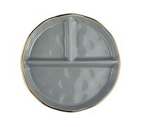 ROHCGHC Dinner Plate, Divided Dinner Plates,The Diet Control Plate, Phnom Penh Portion, for Adults(Light Grey)