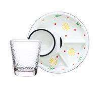 ROHCGHC Dinner Plate, Divided Dinner Plates,The Diet Control Plate, Portion, for Adults(Sun,Plate with Cup)