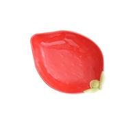 ROHCGHC Dinner Plate, Divided Dinner Plates,The Diet Control Plate, Serving Dishes 3D Fruits Foods Platter Strawberry Bowl Container(Red)