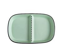 ROHCGHC Dinner Plate, Divided Dinner Plates,The Diet Control Plate, Solid Color Ceramic Dividedfor Adults, Bariatric(Green,Rectangle)