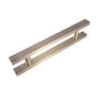 ROHCGHC Door Handle, H Shape Sliding with Cloud Pattern,Traditional Push for Wood/Glass/Metal Doors,Easy to Install Front Door Knob(Length40CM)