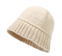 ROHCGHC Hat, Men Winter Korean Street Hats Women Warm Knitted Bucket Hat Outdoor Cold Protection Beanie(Beige)
