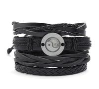 ROHCGHC Jade bead bracelet, Hand-Woven Gossip Tai Chi Leather Bracelet DIY Combination Suit