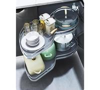 ROHCGHC Kitchen storage rack, Out Kitchen Cabinet Corner Fitting Retrofit Telescopic Drawer, Carousel Height Adjustable Quiet Locking System