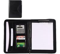 ROHCGHC Meeting folder, Business With Handle Card Storage Writing Pad Personalized Carrying Case For Interview Conference(Svart)