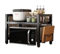 ROHCGHC Microwave oven rack, Microwave Stand Countertop Shelf, Shelf Heavy Duty with Cutting Boards Stands for Kitchen Shelves Counter Top Organizer, 6 Hooks