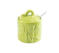 ROHCGHC Seasoning Pot, Spices Jars,Chinese Sugar Bowl with Lid, Porcelain Pot,200ml/7oz Salt,- -Single 1