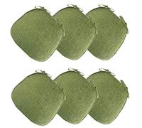 ROHCGHC Swing the chair cushion, 6pcs Chair Cushions for Dining Chairs with Ties, Seat Cushions for Kitchen Chairs, Chair Pads for Dining Room Detaschable Cover, Farmhouse Seat Pads(Green)