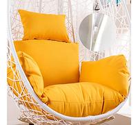 ROHCGHC Swing the chair cushion, Outdoor Swing Chair Seat Cushion Replacement Cover, Washable Thicken Hanging Hammock Chair Cushion Only, Sun-Resistant Chair Pads(Yellow)
