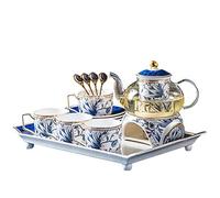 ROHCGHC Teacups and saucers, Tea Cup and Saucer Spoon Set, Porcelain Tea Set Bone China Coffee Cup Set Tea Sets for Women Suitable for Afternoon Tea and Coffee