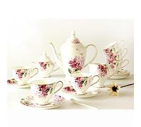 ROHCGHC Teacups and saucers, Tea Sets for Adults Coffee Cup Set for Afternoon Tea Porcelain Tea Cup and Saucer Set Bone China Cups Set