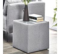 Rohe Lamp Table - Glass Top - Grey Fabric