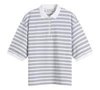 Rohe Striped oversized polo White/Blue Multi Stripe