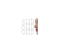 Roheafer 14K Gold Filled Threadless Nose Studs 316L Surgical Steel CZ Nose Rings for Women Men Push in Flat Back Stud Earrings Nose Nostri Tragus Helix Piercing Jewelry Silver 18G 8MM