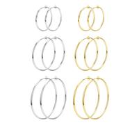 Roheafer 6 Pairs Clip On Hoop Earrings for Women - Fake Hoop Earrings Spring Set for Non-Pierced Ears - Jewelry in 6 Sizes