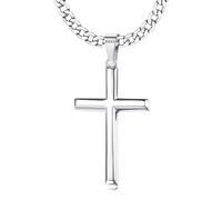 Roheafer 925 Sterling Silver Cross Pendant Necklace for Men Women